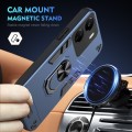 For Xiaomi Redmi 13C Shockproof Metal Ring Holder Phone Case(Blue)