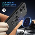 For Xiaomi Redmi Note 13 4G Shockproof Metal Ring Holder Phone Case(Black)