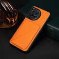 For OnePlus 12 D04 Calf Texture Dual Card Slot Holder Phone Case(Orange)