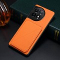 For OnePlus Ace 2 D04 Calf Texture Dual Card Slot Holder Phone Case(Orange)