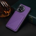 For OnePlus Ace 2 Pro D04 Calf Texture Dual Card Slot Holder Phone Case(Purple)