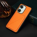 For OnePlus Ace 2V D04 Calf Texture Dual Card Slot Holder Phone Case(Orange)