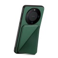For Huawei Mate 60 Pro / Mate 60 Pro+ D04 Calf Texture Dual Card Slot Holder Phone Case(Green)