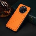 For Huawei Mate 50 Pro D04 Calf Texture Dual Card Slot Holder Phone Case(Orange)