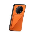 For Huawei Mate 50 Pro D04 Calf Texture Dual Card Slot Holder Phone Case(Orange)