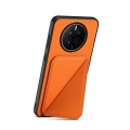 For Huawei Mate 50 D04 Calf Texture Dual Card Slot Holder Phone Case(Orange)