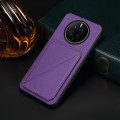 For Huawei Mate 50 D04 Calf Texture Dual Card Slot Holder Phone Case(Purple)