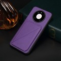 For Huawei Mate 40 Pro D04 Calf Texture Dual Card Slot Holder Phone Case(Purple)
