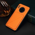 For Huawei Mate 30 Pro D04 Calf Texture Dual Card Slot Holder Phone Case(Orange)