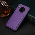 For Huawei Mate 30 D04 Calf Texture Dual Card Slot Holder Phone Case(Purple)