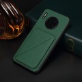 For Huawei Mate 30 D04 Calf Texture Dual Card Slot Holder Phone Case(Green)