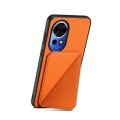 For Huawei nova 12 D04 Calf Texture Dual Card Slot Holder Phone Case(Orange)