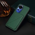 For Huawei nova 12 D04 Calf Texture Dual Card Slot Holder Phone Case(Green)