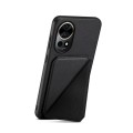 For Huawei nova 12 Pro D04 Calf Texture Dual Card Slot Holder Phone Case(Black)