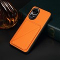 For Huawei nova 12 Pro D04 Calf Texture Dual Card Slot Holder Phone Case(Orange)