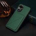 For Huawei nova 12 Pro D04 Calf Texture Dual Card Slot Holder Phone Case(Green)