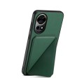 For Huawei nova 12 Pro D04 Calf Texture Dual Card Slot Holder Phone Case(Green)