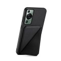 For Huawei P60 / P60 Pro D04 Calf Texture Dual Card Slot Holder Phone Case(Black)