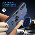 For Motorola Moto E7 Power Shockproof Metal Ring Holder Phone Case(Blue)
