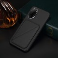 For Honor 100 Pro D04 Calf Texture Dual Card Slot Holder Phone Case(Black)