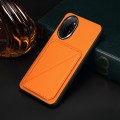 For Honor 100 Pro D04 Calf Texture Dual Card Slot Holder Phone Case(Orange)