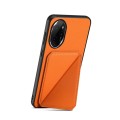 For Honor 100 Pro D04 Calf Texture Dual Card Slot Holder Phone Case(Orange)