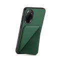 For Honor 100 Pro D04 Calf Texture Dual Card Slot Holder Phone Case(Green)
