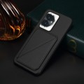 For Honor 100 D04 Calf Texture Dual Card Slot Holder Phone Case(Black)