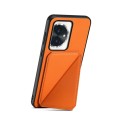 For Honor 100 D04 Calf Texture Dual Card Slot Holder Phone Case(Orange)