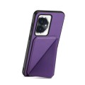 For Honor 100 D04 Calf Texture Dual Card Slot Holder Phone Case(Purple)