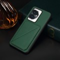 For Honor 100 D04 Calf Texture Dual Card Slot Holder Phone Case(Green)