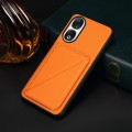 For Honor 90 D04 Calf Texture Dual Card Slot Holder Phone Case(Orange)