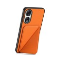 For Honor 90 D04 Calf Texture Dual Card Slot Holder Phone Case(Orange)