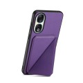 For Honor 90 D04 Calf Texture Dual Card Slot Holder Phone Case(Purple)