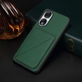For Honor 90 D04 Calf Texture Dual Card Slot Holder Phone Case(Green)