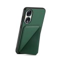 For Honor 90 D04 Calf Texture Dual Card Slot Holder Phone Case(Green)