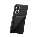 For Honor 90 Pro D04 Calf Texture Dual Card Slot Holder Phone Case(Black)