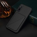 For Sony Xperia 1 V D04 Calf Texture Dual Card Slot Holder Phone Case(Black)