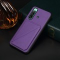 For Sony Xperia 10 IV D04 Calf Texture Dual Card Slot Holder Phone Case(Purple)