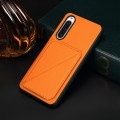 For Sony Xperia 10 V D04 Calf Texture Dual Card Slot Holder Phone Case(Orange)