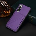 For Sony Xperia 10 V D04 Calf Texture Dual Card Slot Holder Phone Case(Purple)