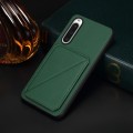 For Sony Xperia 10 V D04 Calf Texture Dual Card Slot Holder Phone Case(Green)