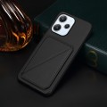 For Xiaomi Redmi 12 / Note 12R D04 Calf Texture Dual Card Slot Holder Phone Case(Black)
