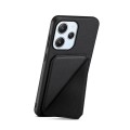 For Xiaomi Redmi 12 / Note 12R D04 Calf Texture Dual Card Slot Holder Phone Case(Black)