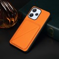 For Xiaomi Redmi 12 / Note 12R D04 Calf Texture Dual Card Slot Holder Phone Case(Orange)
