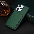 For Xiaomi Redmi 12 / Note 12R D04 Calf Texture Dual Card Slot Holder Phone Case(Green)