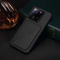 For Xiaomi 13T / 13T Pro / Redmi K60 Ultra D04 Calf Texture Dual Card Slot Holder Phone Case(Black)