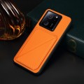 For Xiaomi 13T / 13T Pro / Redmi K60 Ultra D04 Calf Texture Dual Card Slot Holder Phone Case(Orange)