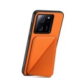 For Xiaomi 13T / 13T Pro / Redmi K60 Ultra D04 Calf Texture Dual Card Slot Holder Phone Case(Orange)