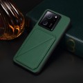 For Xiaomi 13T / 13T Pro / Redmi K60 Ultra D04 Calf Texture Dual Card Slot Holder Phone Case(Green)